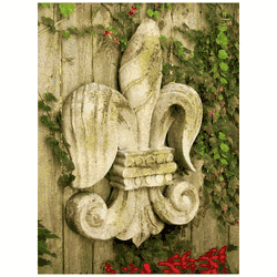 Cast Iron Fleur De Lis Plaque - Rustic Brown Wall Decor, Garden Sign, Finial, Home Decor