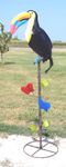 Folk Art Recycled Metal Parrot