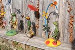 Metal Frog on a Swing Yard Decor
