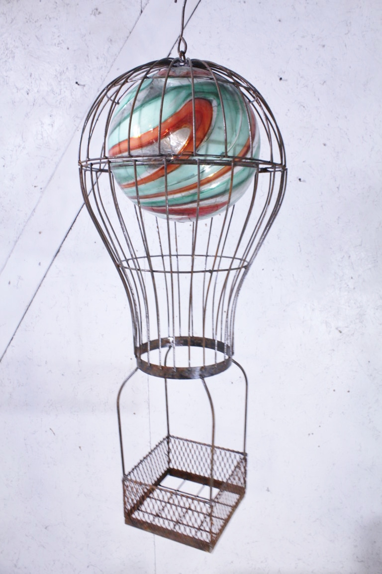 Wrought Iron Balloon Gazing Ball Holders 2 Sizes