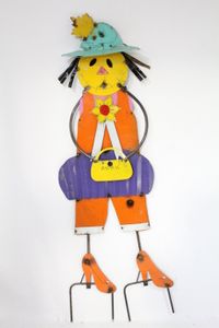 Gertrude Metal Garden Girl Yard Ornament