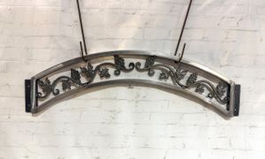 Wought Iron Grape & Ivy Wall Arch - Heavy Concord Design