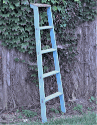 Half Stepladder Shelf - 5 Steps - Rustic Painter's Ladder