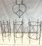 Rustic Wrought Iron Heart Peace Wall Hanging Decor