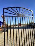 Huge 6x4 Wrought Iron Sunburst Entry Gate