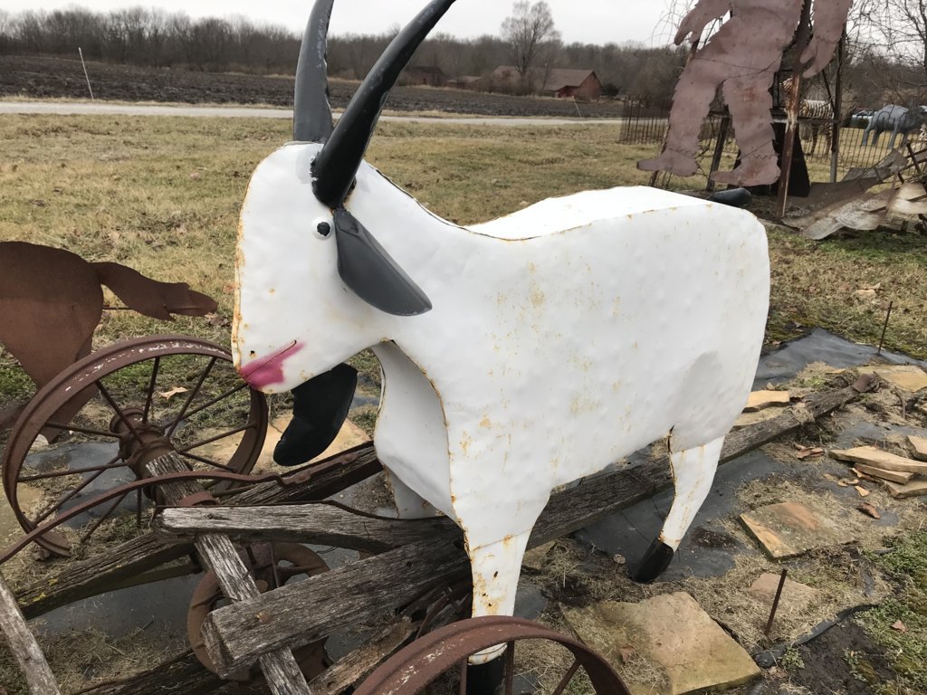 Huge Metal Goat Life Size Barn Yard Animal