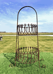 Wrought Iron Jasper 2 Tier Plant Stand Rustic Garden Planter