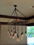 Ladder Pot Rack Converted to Chandelier by Client
