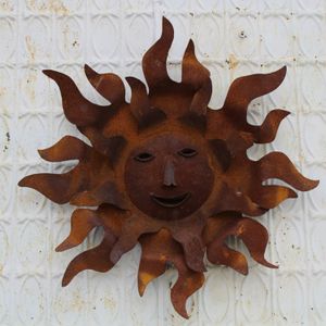 Large Metal  Sun with Face Design