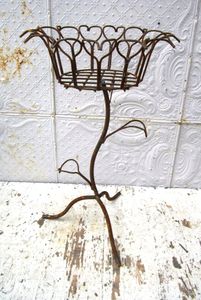 Large Sunflower Wrought Iron Plant Stand