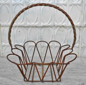 Large Teardrop Square Basket - Wrought Iron Flower Basket