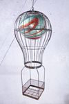 Wrought Iron Large Balloon Basket to Hold Gazing Ball