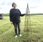 57 Large Beehive Topiary Form - Iron Garden Obelisk