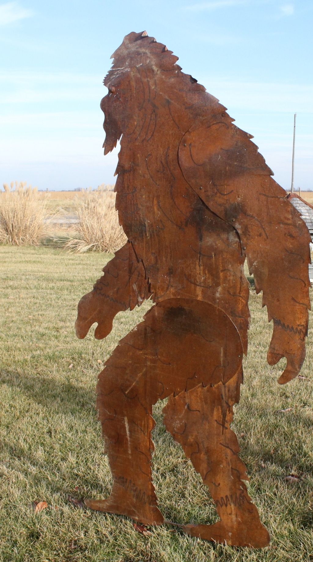 7ft Metal LifeSize Big Foot Cutout Sasquatch Yard Art
