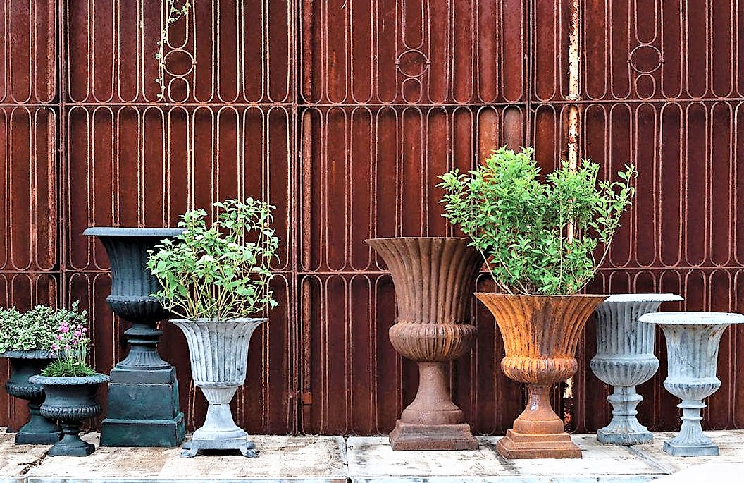 Large Cast Iron Flower Planter Pots