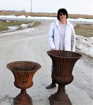 38 Cast Iron Garden Urn Flower Planter - Large Cast Urn