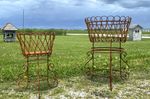 Large Wrought Iron Tin Bottom Plant Stand Decorative Container