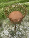 Large Wrought Iron Tin Bottom Plant Stand Decorative Container