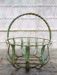 Medium Round Strap Basket - Wrought Iron Flower Basket