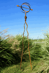 Medium 82" Wrought Iron Swirly Topiary Sundial Obelisk Trellis