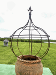 Metal Fat Charlie Topiary Flower Vine Support Rustic Yard Obelisk