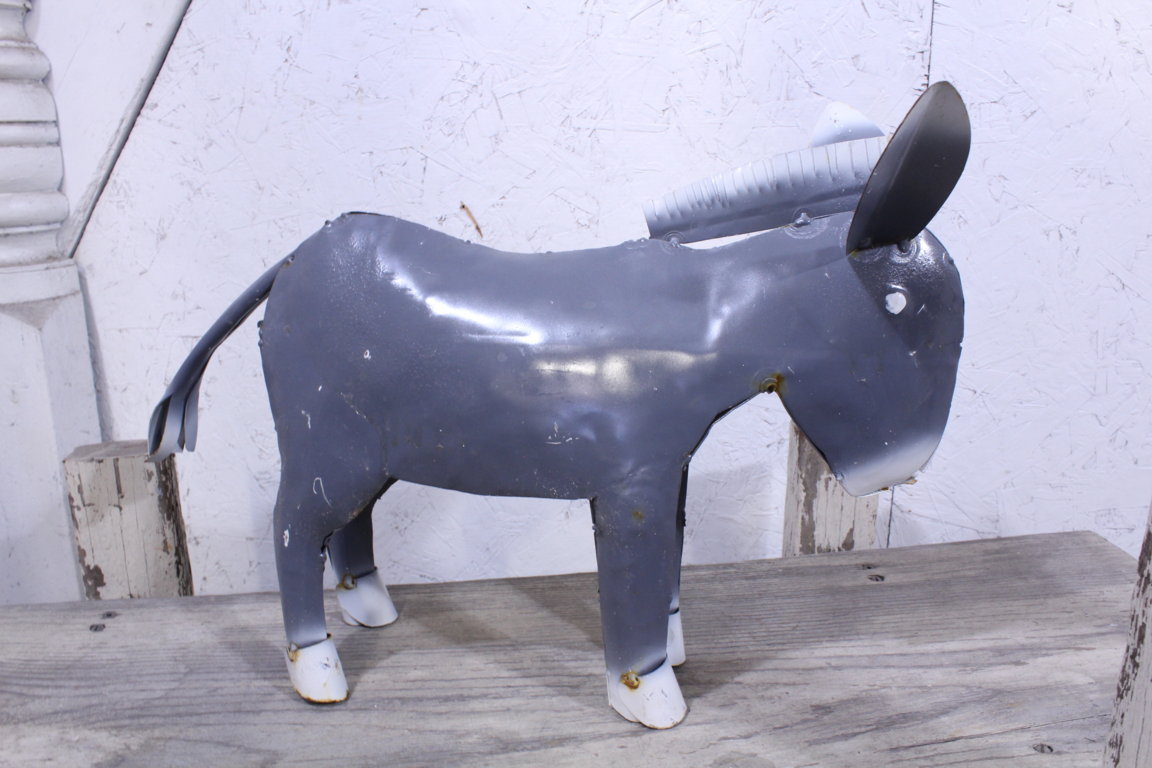 12" Metal Donkey Farm Animal Yard Art