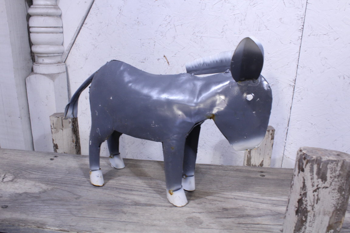 12" Metal Donkey Farm Animal Yard Art