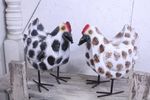 14 Metal Spotted  Hen Yard Ornament Farm Yard Birds