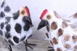 14 Metal Spotted  Hen Yard Ornament Farm Yard Birds