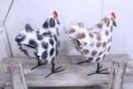 14 Metal Spotted  Hen Yard Ornament Farm Yard Birds