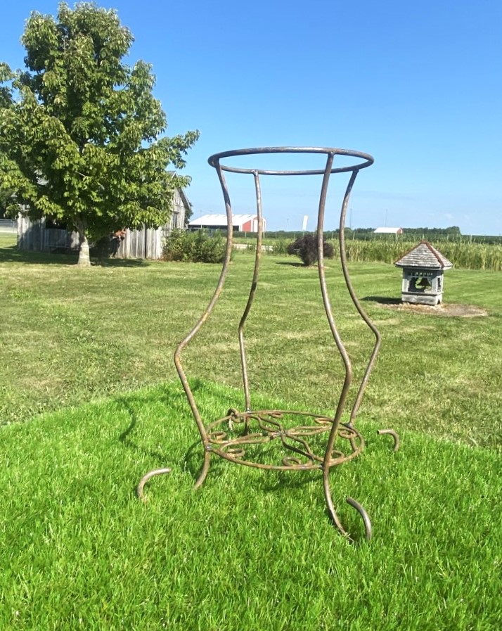 Metal 20" Plant Stand Gazing Ball Holder Decorative Container