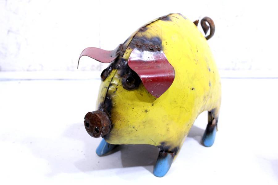Metal Medium Pig Lawn Decoration