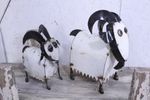 Metal White Mountain  Goats in 2 Sizes Yard Art