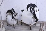 Metal White Mountain  Goats in 2 Sizes Yard Art