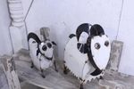 Metal White Mountain  Goats in 2 Sizes Yard Art