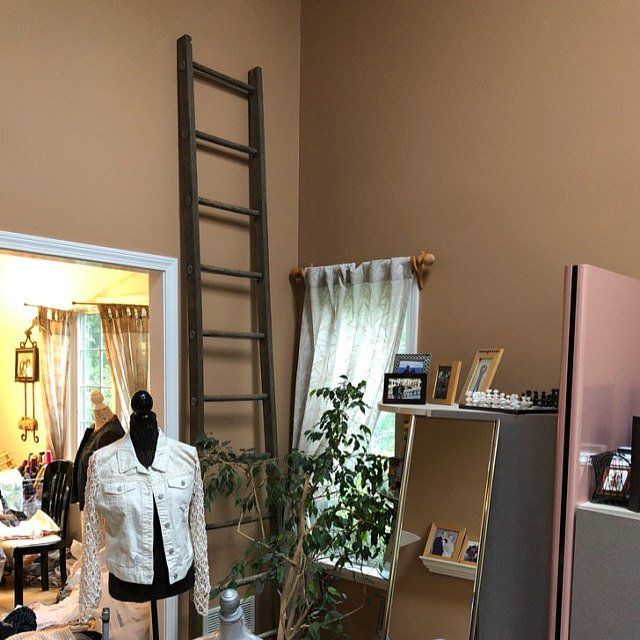 Old 9 Rung Vintage Wood Ladder