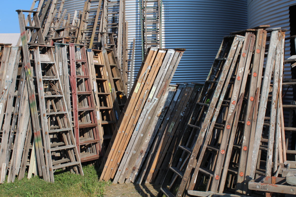 Old Vintage Ladder Assortment Wooden Ladders for Decorating