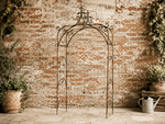 6.5 Tall Ornate Wrought Iron Arbor - Solid Steel Flower Trellis