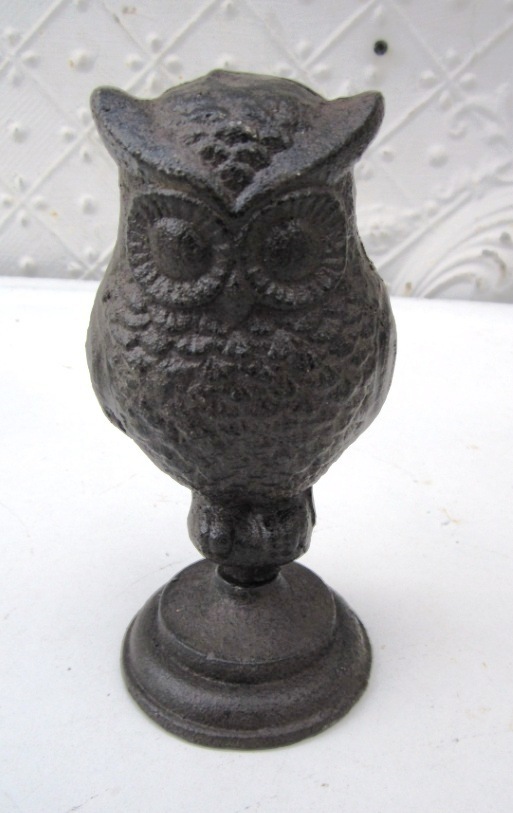 Owl Door Stop Metal Book Ends Bird Statue