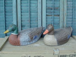 Pair of Paper Mache Duck - Great Condition