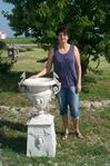 Phoenix Aluminum Urn Flower On Base 42 tall