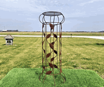 Wrought Iron Leaf Column Plant Stand Rustic Garden Pedestal