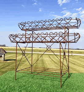 Wrought Iron Violet 2 Tiered Plant Display Stand