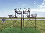 Set of 2 Wrought Iron Violet Tiered Plant Display Stands