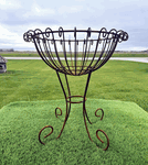 Wrought Iron Large Ginger Planter Stand Rustic Garden Basket