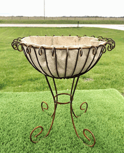 Wrought Iron Ginger Flower Planter - Large Container