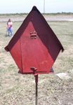 Recycled Metal Birdhouse Stake with Clean Out -  Yard Ornament