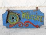 Recycled Metal Birdhouse Welcome  Sign