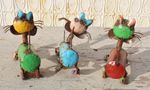 Recycled Metal Cat with Mouse Animal Lawn Ornament