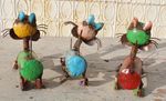Recycled Metal Cat with Mouse Animal Lawn Ornament